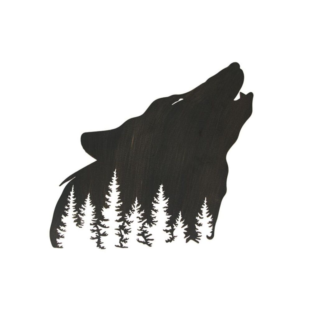 Black Wolf Laser Cut Metal Wall Art Hanging Forest Room Decor Lodge Decoration